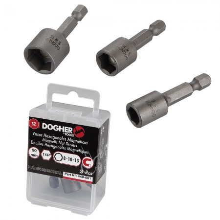 KIT VASOS MAGNETICOS HEXAGONALES 50mm 3pz DOGHER