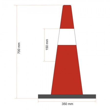 CONO VIAL PVC-FLEX NARANJA BLASCAT 750MM 4,2KG 1 REFLEX CLASE II (1)