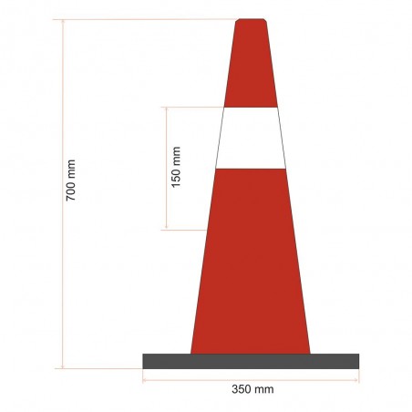 CONO VIAL PVC-FLEX NARANJA BLASCAT 750MM 4,2KG 1 REFLEX CLASE II (1)