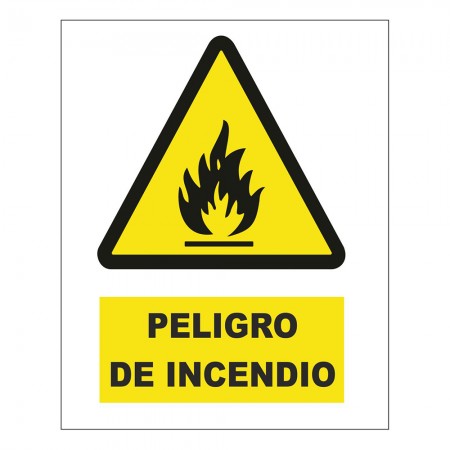 CARTEL PVC PELIGRO INCENDIO LOGO SAN JOSE ADVERTENCIA 500 300