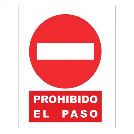 CARTEL PVC PROHIBIDO EL PASO LOGO SAN JOSE PROHIBICION 500 300