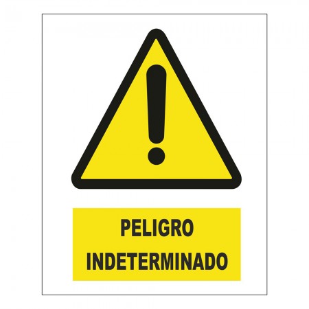 CARTEL PVC PELIGRO INDETERMINADO LOGO SAN JOSE ADVERTENCIA 500 300