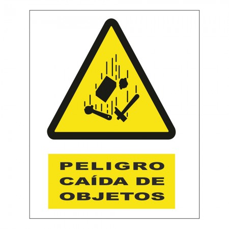 CARTEL PVC PELIGRO CAIDA DE OBJETOS LOGO SAN JOSE ADVERTENCIA 500 300