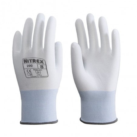 GUANTE NYLON BLANCO SIN COSTURAS PUÑO ELASTICO