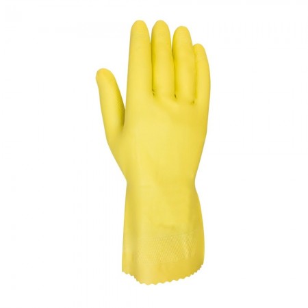 GUANTE LATEX NATURAL FLOCADO AMARILLO