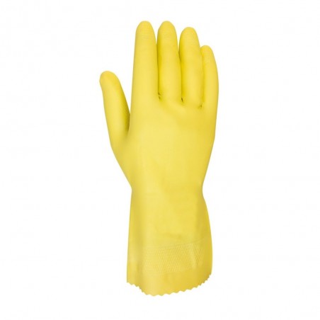GUANTE LATEX NATURAL FLOCADO AMARILLO