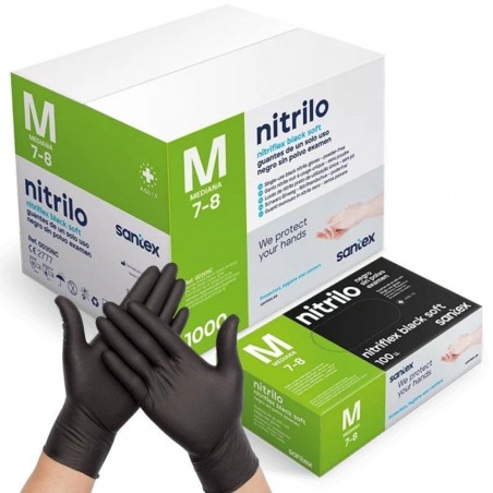 GUANTE DESECHABLE NITRILO NEGRO CAJA 100 uds