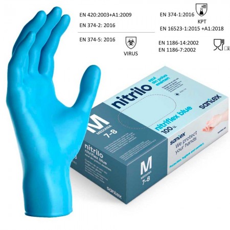 GUANTE DESECHABLE NITRILO AZUL CAJA...