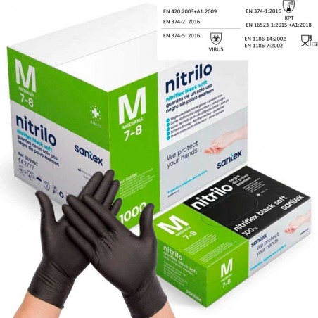 GUANTE DESECHABLE NITRILO NEGRO CAJA 100 uds
