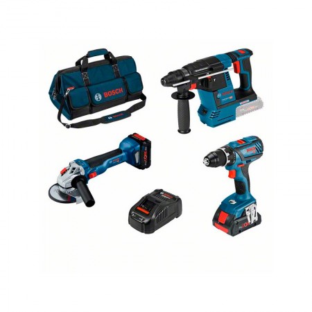 KIT 3 HERRAMIENTAS BOSCH 18V GBH+GWS+GSR