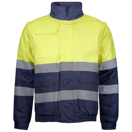 PARKA BOMBER BICOLOR MANGAS DESMONTABLES