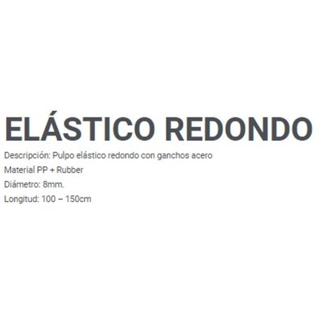 PULPO ELASTICO REDONDO 8 mm 1 mt