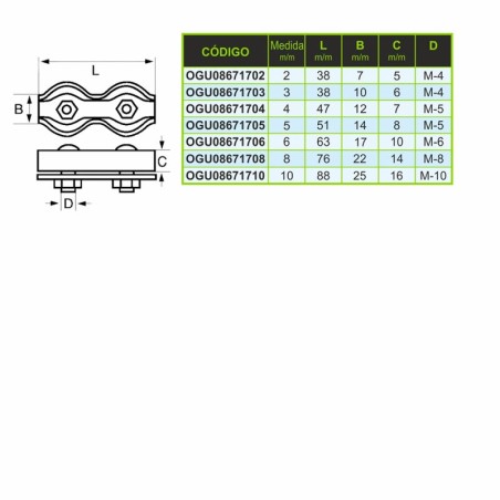 SUJETACABLES PLANO SIMPLE