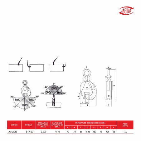 GARRA ELEVACION ARTICULADA PARA INOX BTX
