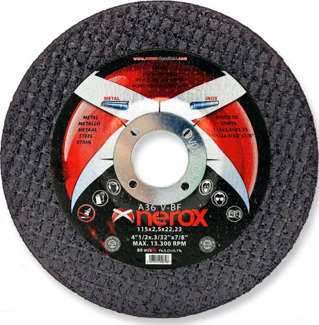 DISCO CORTE INOX/METAL NEROX ACODADO