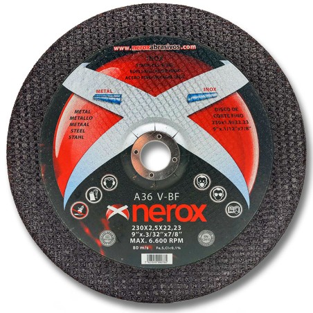 DISCO CORTE INOX/METAL NEROX ACODADO